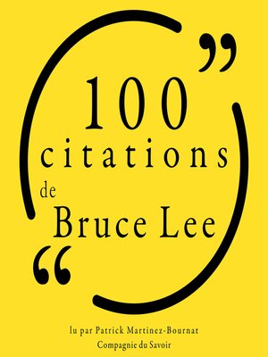 cover image of 100 citations de Bruce Lee